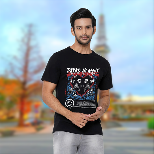 Pyar Hi Maut – Black Regular Fit T-shirt.