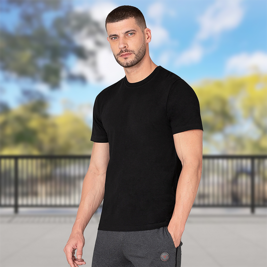 Starling Essentials – Solid Black Regular Fit T-Shirt