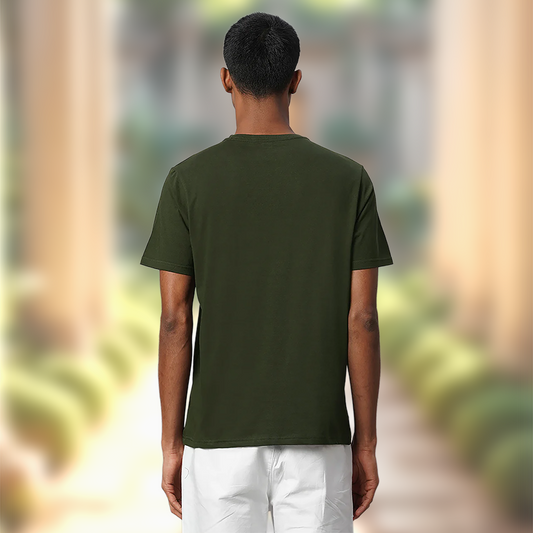 Starling Essentials – Solid Military Green Regular Fit T-Shirt