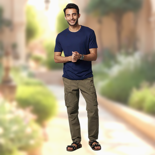 Starling Essentials – Solid Navy Blue Regular Fit T-Shirt