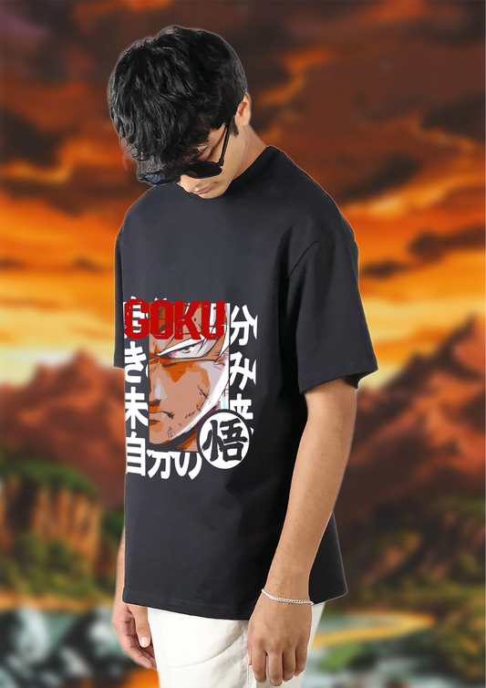 Dragon Ball Z Goku Red Typography Edition OverSized T-Shirt