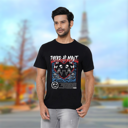 Pyar Hi Maut – Black Regular Fit T-shirt.