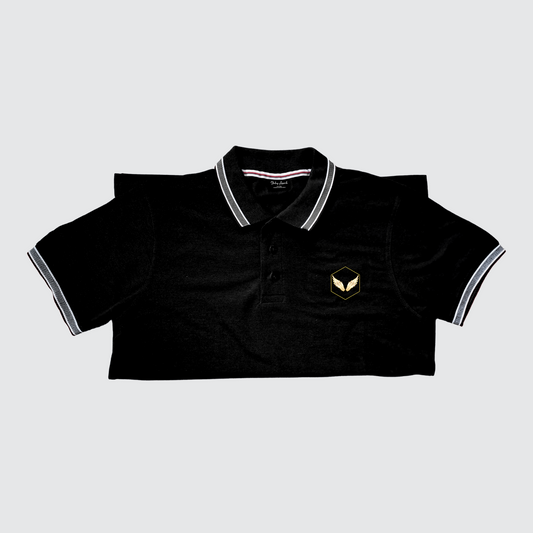 Wild Star Black Polo T-Shirt with Logo – Black Collar Edition | Starling Apparels