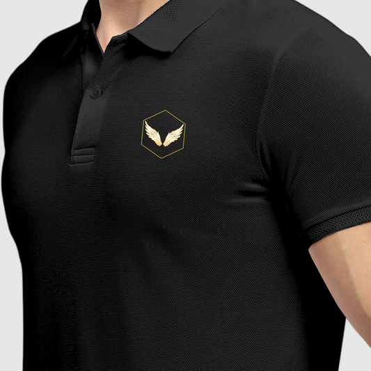 Starling Signature Black Polo T-Shirt with Logo – Premium Cotton