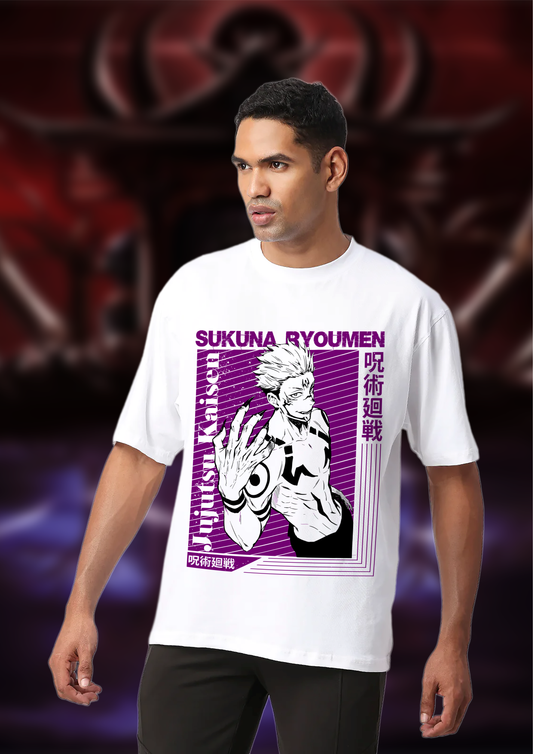 Starling Oversized Anime T-Shirt – Ryomen Sukuna Purple Edition
