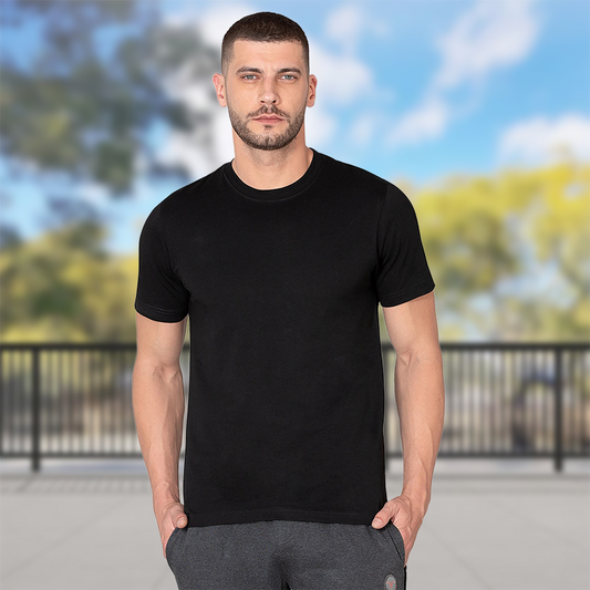 Starling Essentials – Solid Black Regular Fit T-Shirt