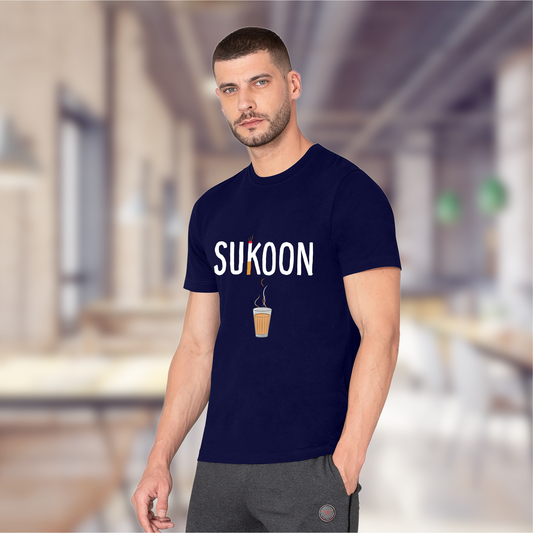Sukoon – Navy Blue Regular Fit T-shirt